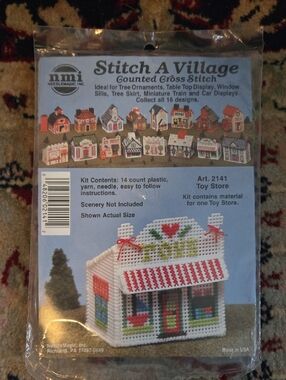 NeedleMagic Stitch A Village Toy Store Counted Cross Stitch Kit Bundle